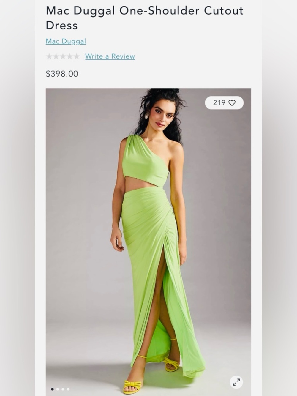 Mac Duggal Cut Out One Shoulder Ruched Back Gown - Picture 4 of 7